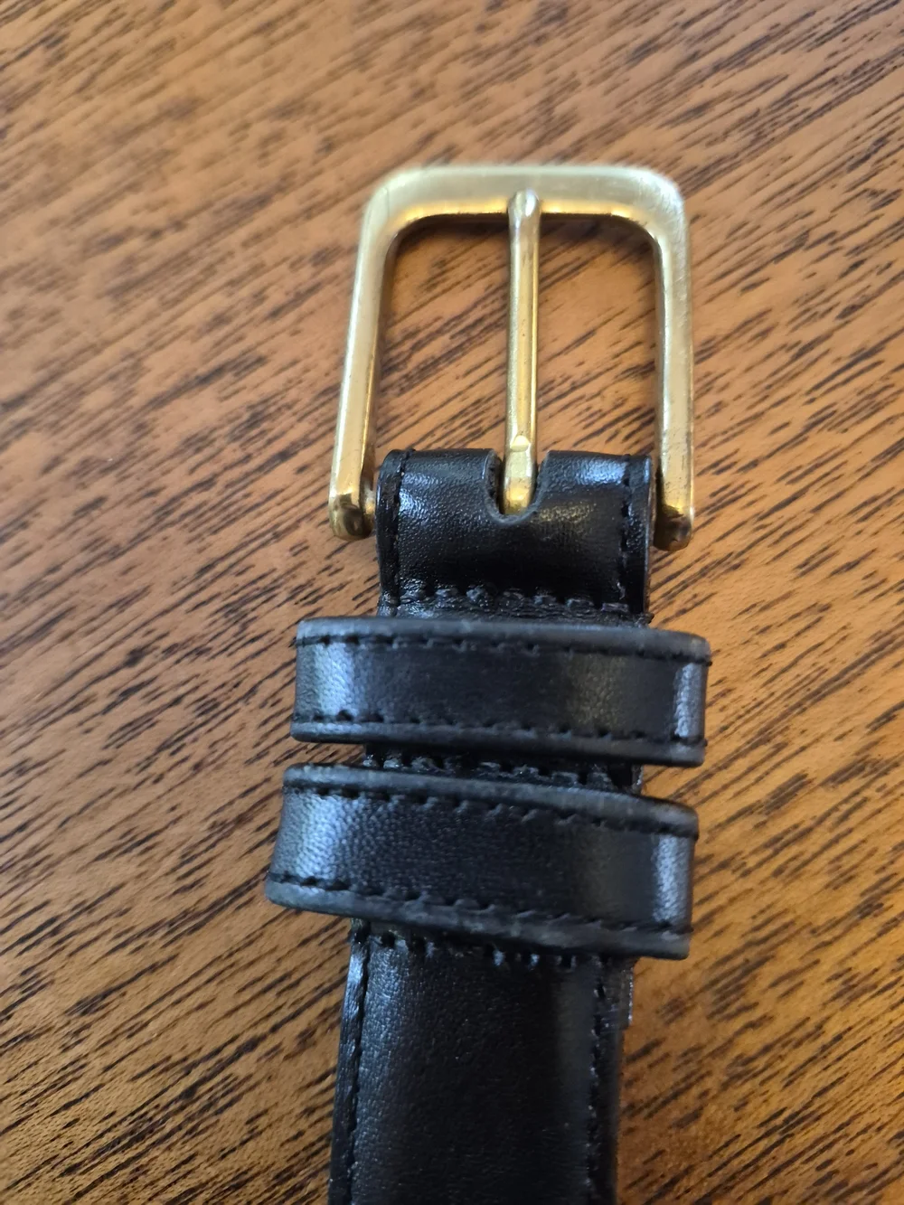 Coach Men's Black Leather Belt with Gold Buckle Size 34